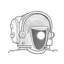 Picture a monkey wearing a vintage-style astronaut helmet with a reflective visor. The monkey is floating in outer space tattoo design idea