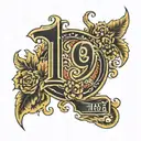 custom number 1975 tattoo design idea
