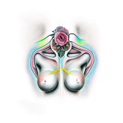 Breast cancer healed tattoo design idea