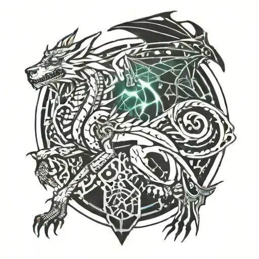 brandon sanderson cosmere dog and dragon tattoo design idea
