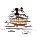 luffy gear 5 sit on clouds tattoo design idea
