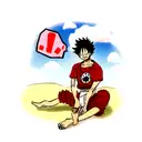 luffy gear 5 sit on clouds tattoo design idea