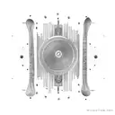 guitar with cog soundhole and binary code up the neck tattoo design idea