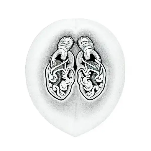 a balance with a realistic heart on one side and a realistic brain on the other side tattoo design idea