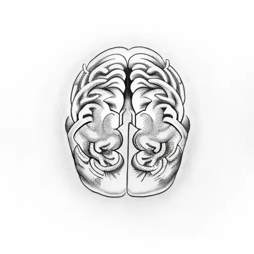 a classic balance with a realistic heart on one side and a realistic brain on the other side tattoo design idea