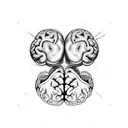 a balance with a realistic heart on one side and a realistic brain on the other side tattoo design idea
