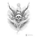 Imagina un tatuaje donde se fusionen la delicadeza de una paloma en reposo y la sofisticación de una copa de vino. Esta  tattoo design idea