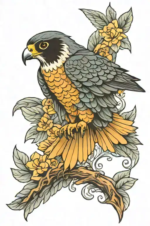peregrine falcon tattoo design idea