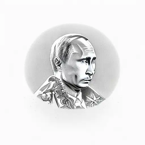 Putin high on weed tattoo design idea