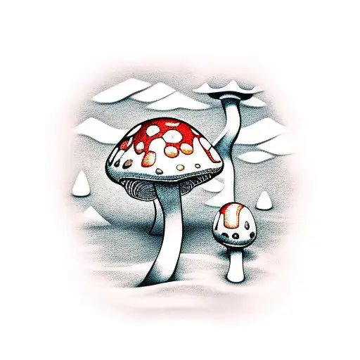 magic mushrooms  tattoo design idea