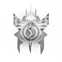 A stylized Roman numeral VIll • XXIV • MCMLXXIII forming the shape of a lightning bolt, symbolizing the client's passion for both music and cybersecurity tattoo design idea
