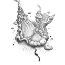 bottled volcano gardenia cork tattoo design idea