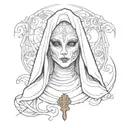 sinister nun tattoo design idea
