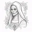 sinister nun tattoo design idea