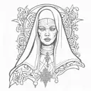 sinister nun tattoo design idea