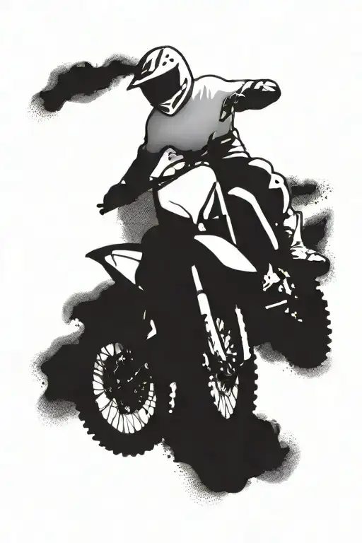 motocross rider leaping tattoo design idea