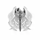 viking axe tattoo design idea