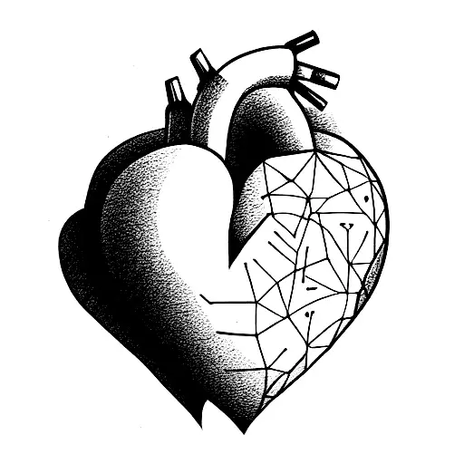 anatomy heart tattoo design idea