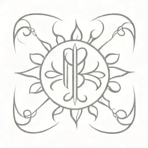 MB monogram sun tattoo tattoo design idea