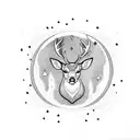 deer and moon tattoo design idea