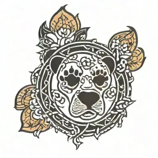 Paw Print with halo above   tattoo design idea