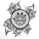 Paw Print with halo above   tattoo design idea