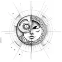Sun and Moon tattoo design idea
