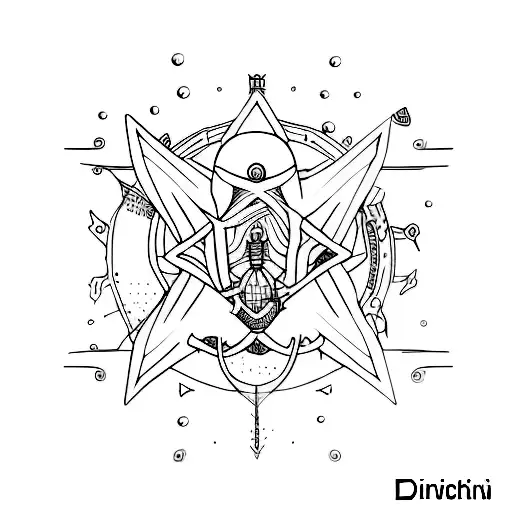 Divinchi drawing, physics tattoo design idea