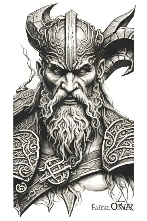 odin god of war face one eye tattoo design idea