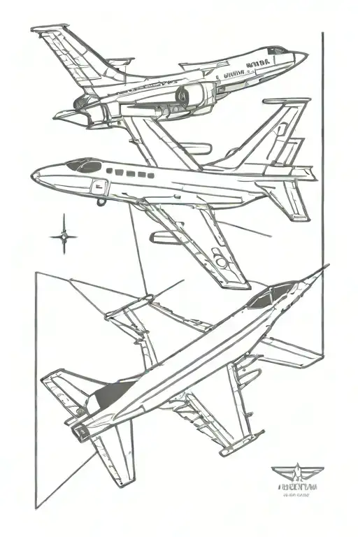 air force plane tattoo design idea