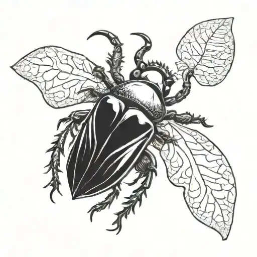 rhinoceros beetle tattoo design idea