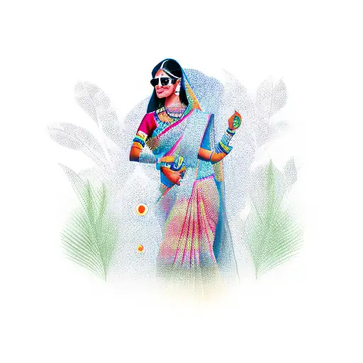 south indian woman tattoo design idea