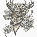deer cross tattoo design idea