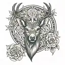 deer cross tattoo design idea