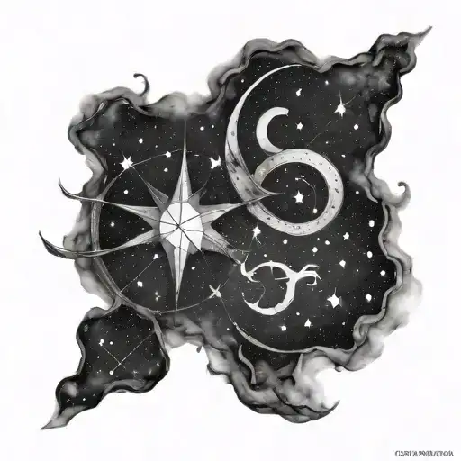 Gemini and capricorn constellation tattoo design idea