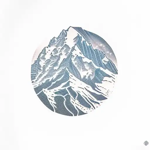 Mont blanc peak tattoo design idea
