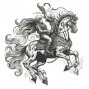 deamon skeleton riding skeleton bucking bronco tattoo design idea