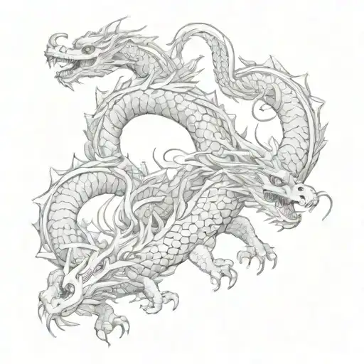 family in Japanese dragon tattoo design idea