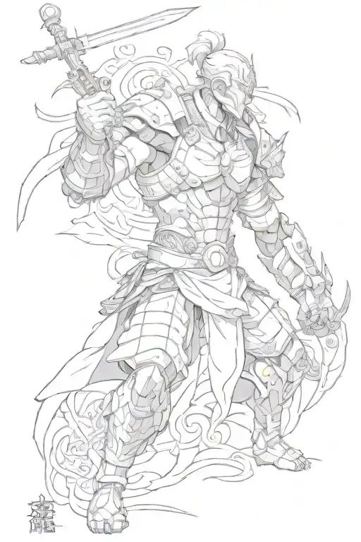 Gods soldier in kanji tattoo design idea