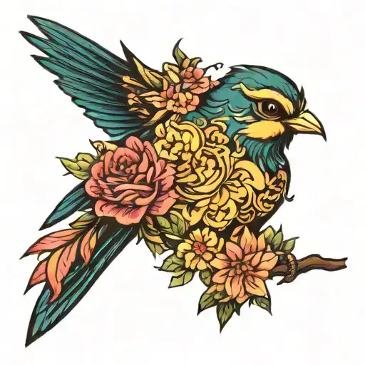 homa saadat persian bird tattoo design idea