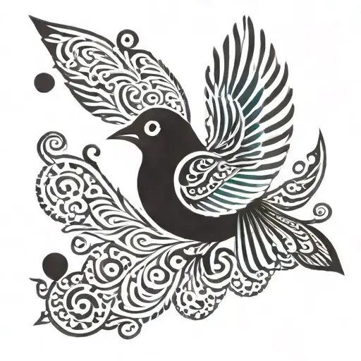 haoma saadat persian bird flying tattoo design idea