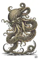 kraken wrapping its tentacles tattoo design idea