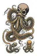 kraken wrapping its tentacles tattoo design idea