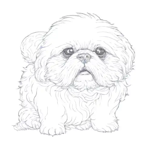 a shih tzu imperial statue tattoo design idea