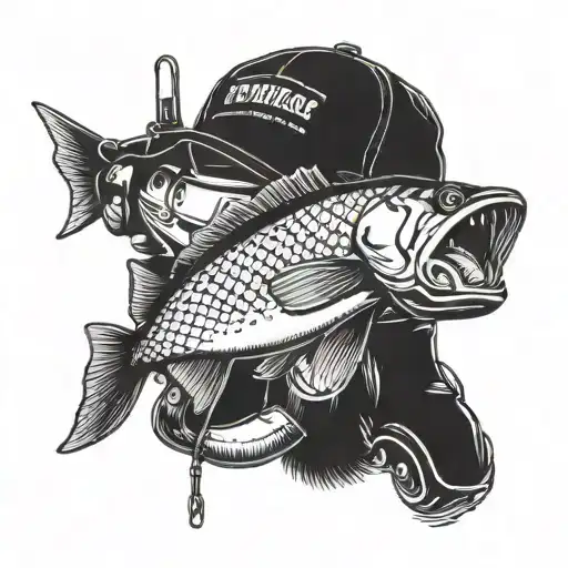 Fishing Vasco Cap Motorcycle Tour Travel tattoo design idea