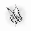 number 83 checkered flag tattoo design idea