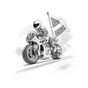 number 83 checkered flag tattoo design idea