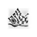number 83 checkered flag tattoo design idea