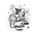 the creation of adam but cats tattoo design idea