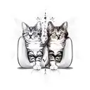 the creation of adam but cats tattoo design idea